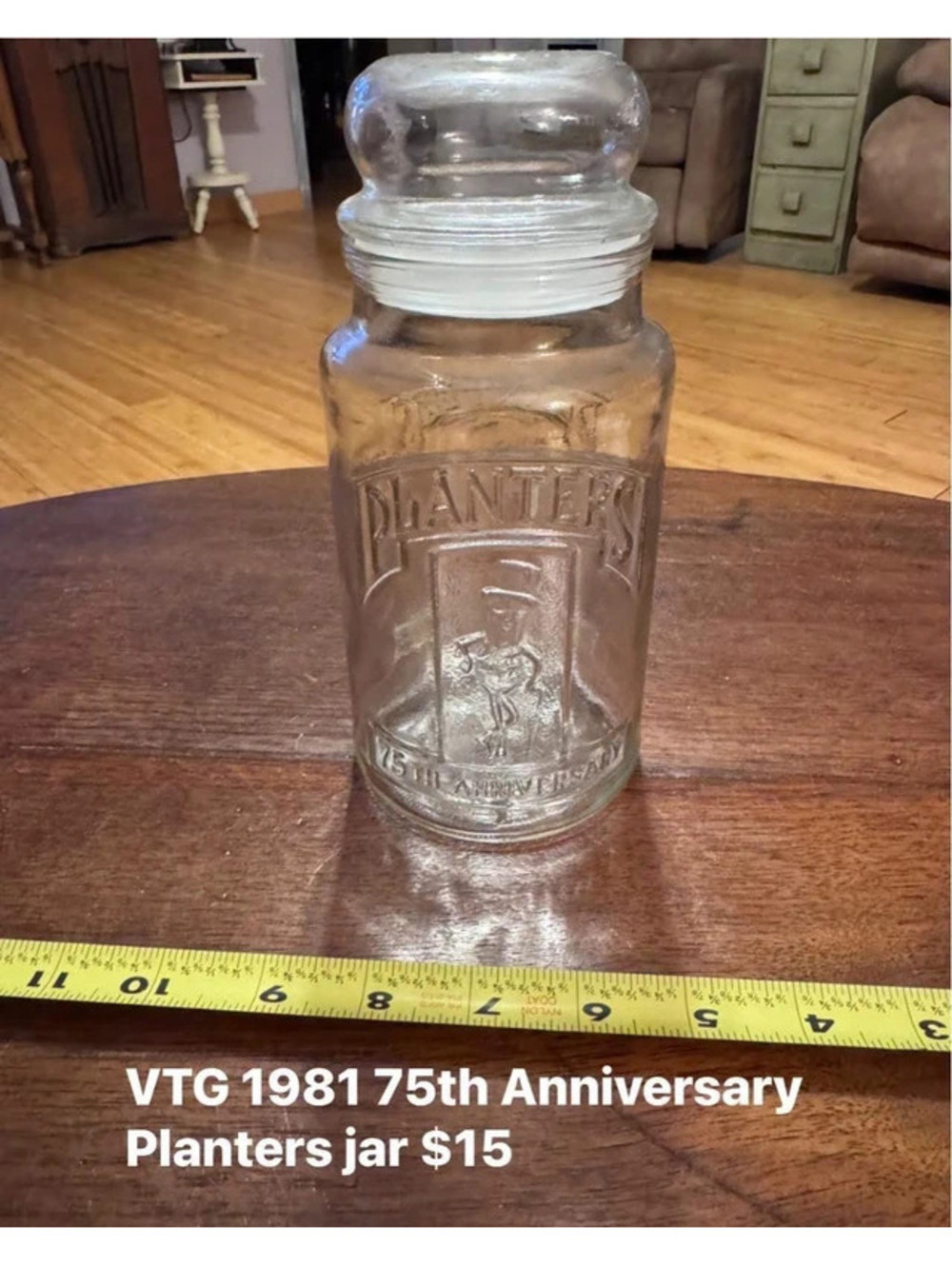 1981 Planters 75th anniversary peanut jar